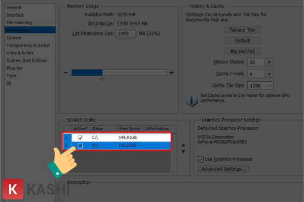 Đổi ổ đĩa Scratch Disk