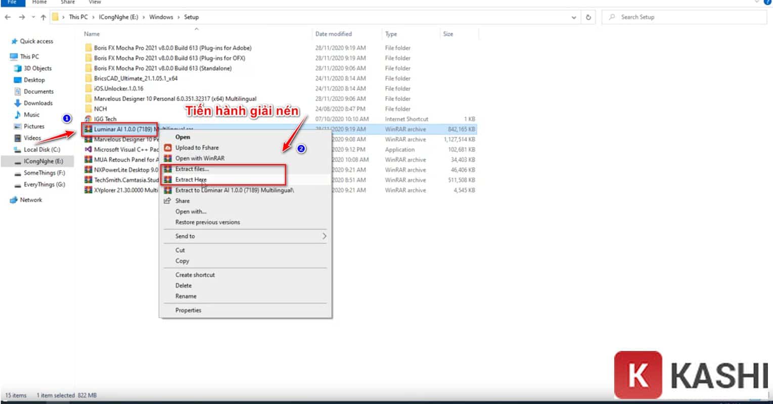 Giải nén Luminar AI