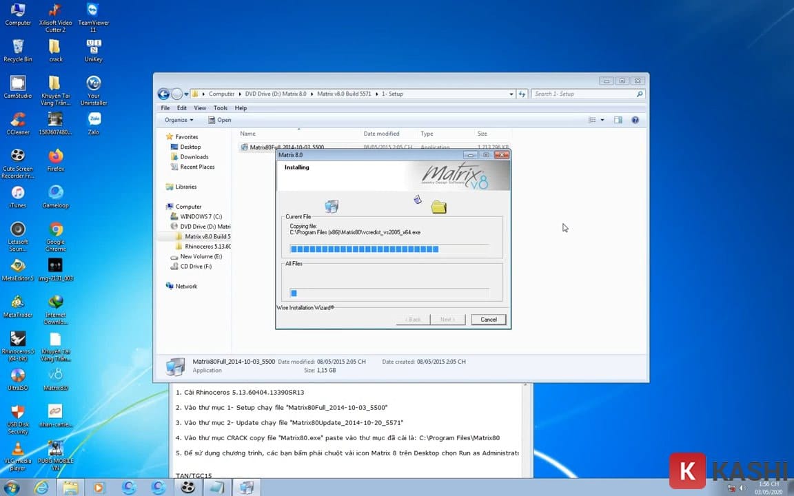Đang cài đặt Matrix 8