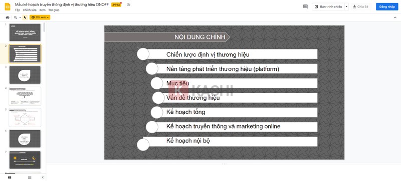 Tải file xây dựng kế hoạch truyền thông Powerpoint