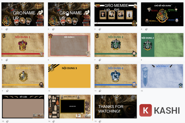 Mẫu Powerpoint Anime hoạt hình Harry Potter