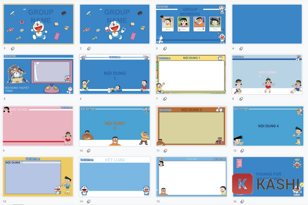 Mẫu Powerpoint Anime hoạt hình nổi tiếng Doraemon