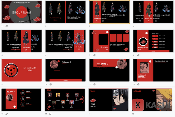 Mẫu Powerpoint Anime Atkatsuki - Naruto