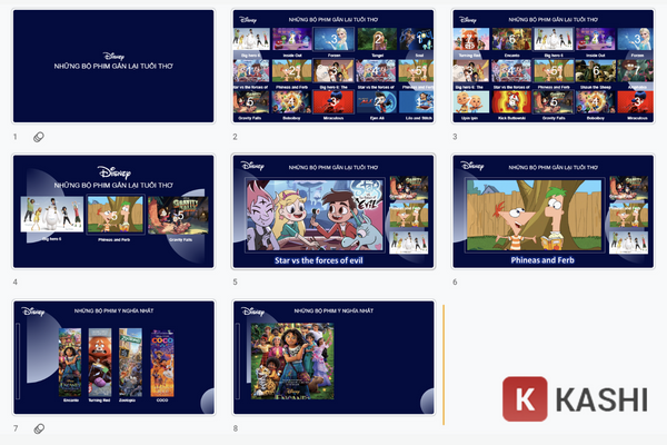 Mẫu Powerpoint phim tuổi thơ Disney