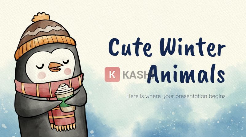 Mẫu PowerPoint động vật mùa đông