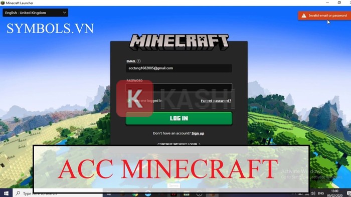 Tặng acc Minecraft