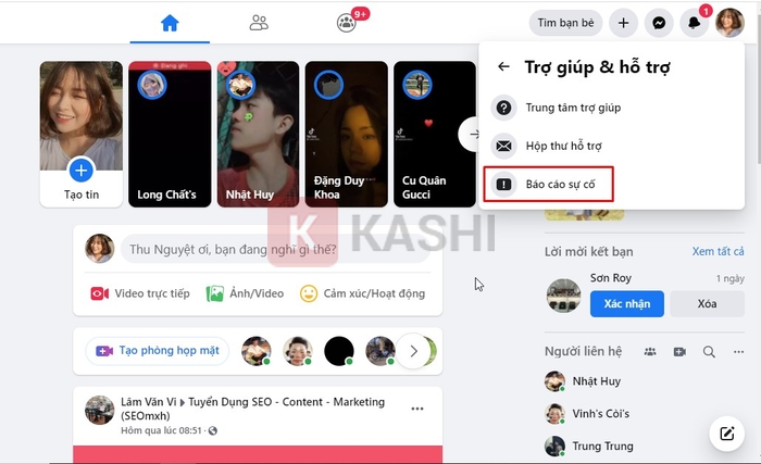 Chọn báo cáo sự cố