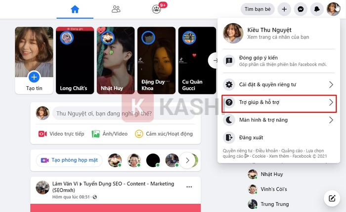 Chọn trợ giúp & hỗ trợ