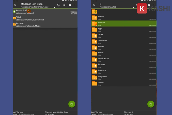 Dán thư mục files