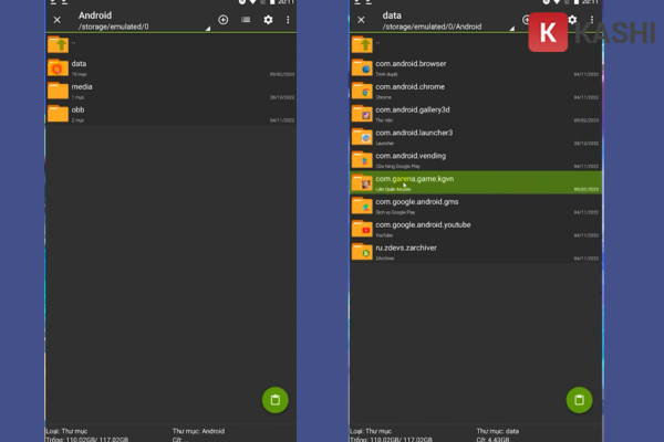 Chọn thư mục data
