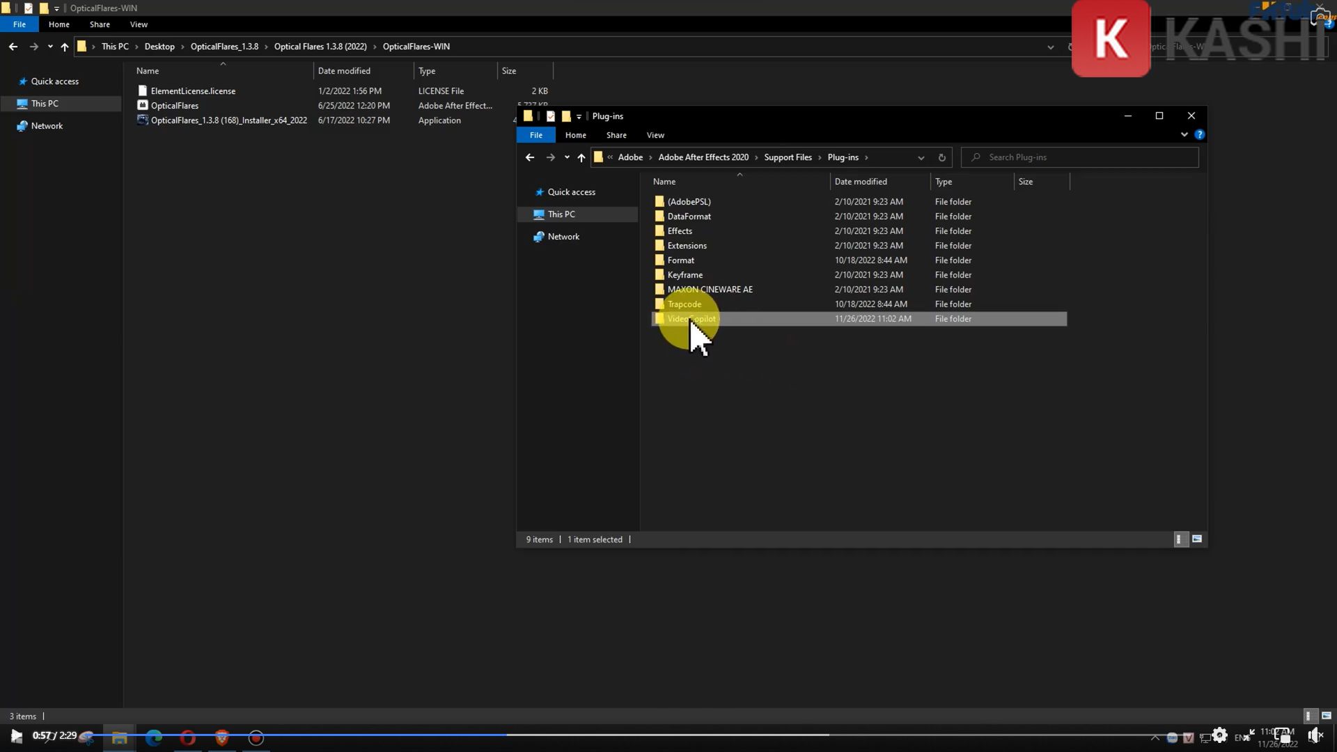 Dán file vào thư mục Video Copilot