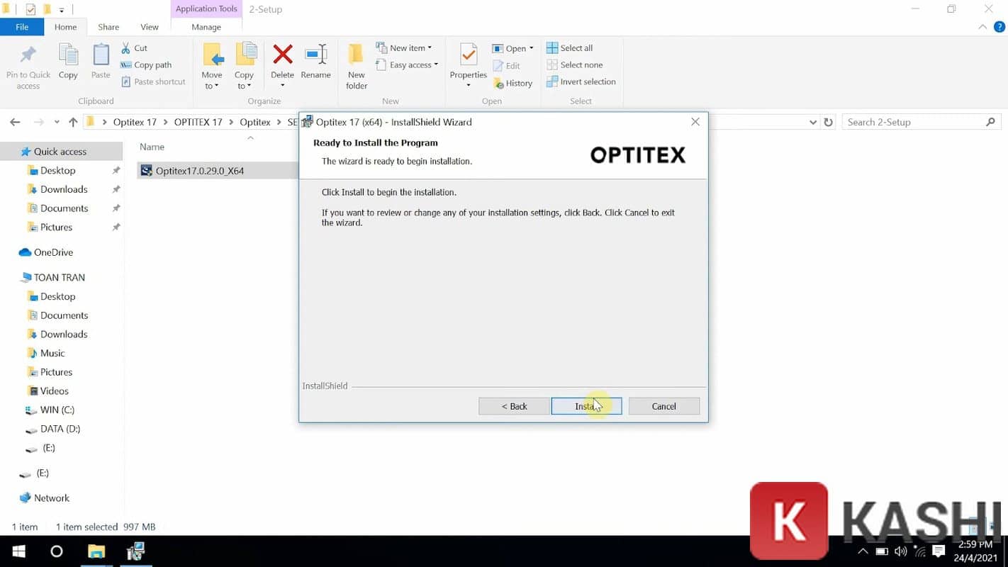 Nhấn Install để bắt đầu cài đặt