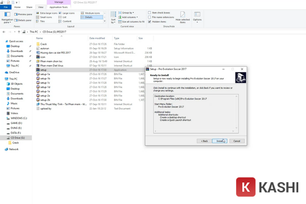 Tiếp tục cài đặt PES 2017