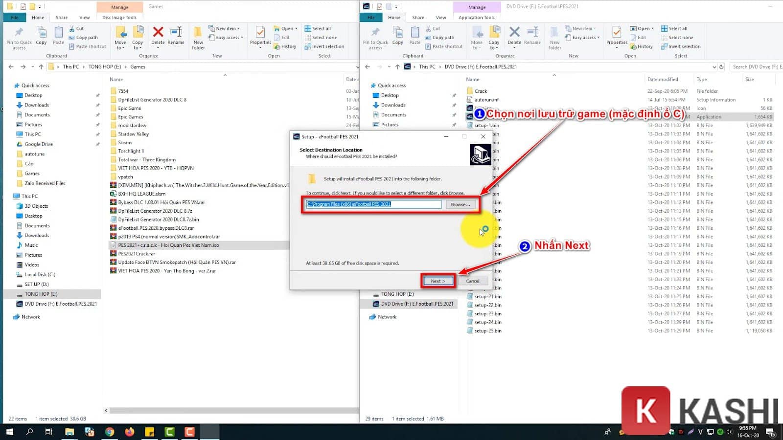 Chọn vị trí cài đặt