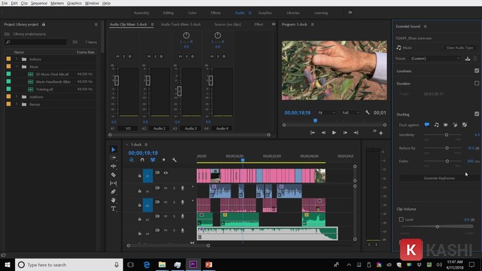 Giao diện Premiere Pro CC 2018