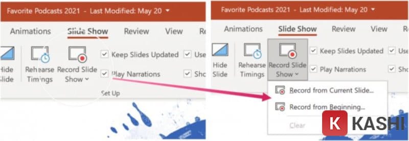 Tính năng record lại bản thuyết trình.