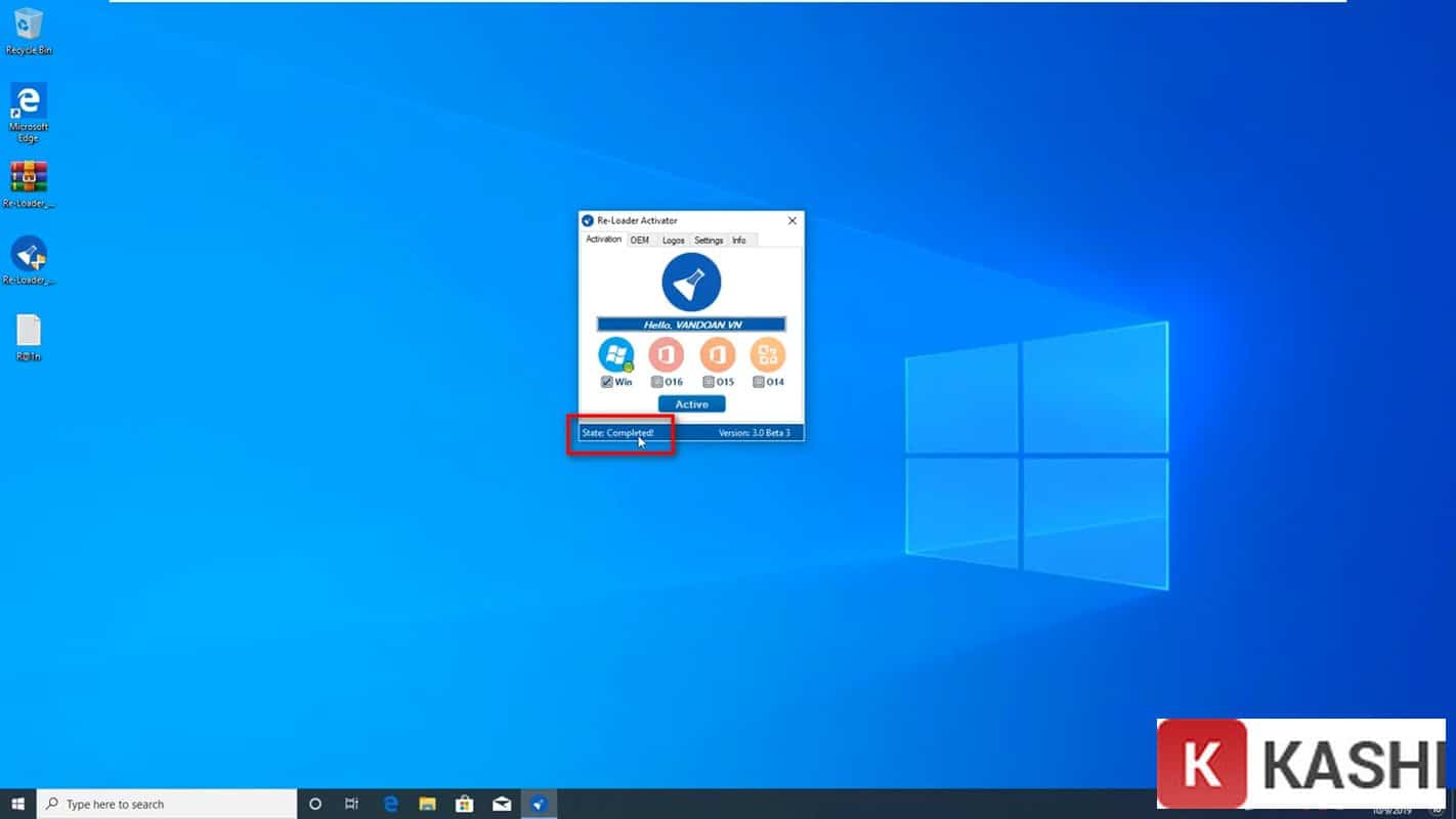 Hoàn tất kích hoạt