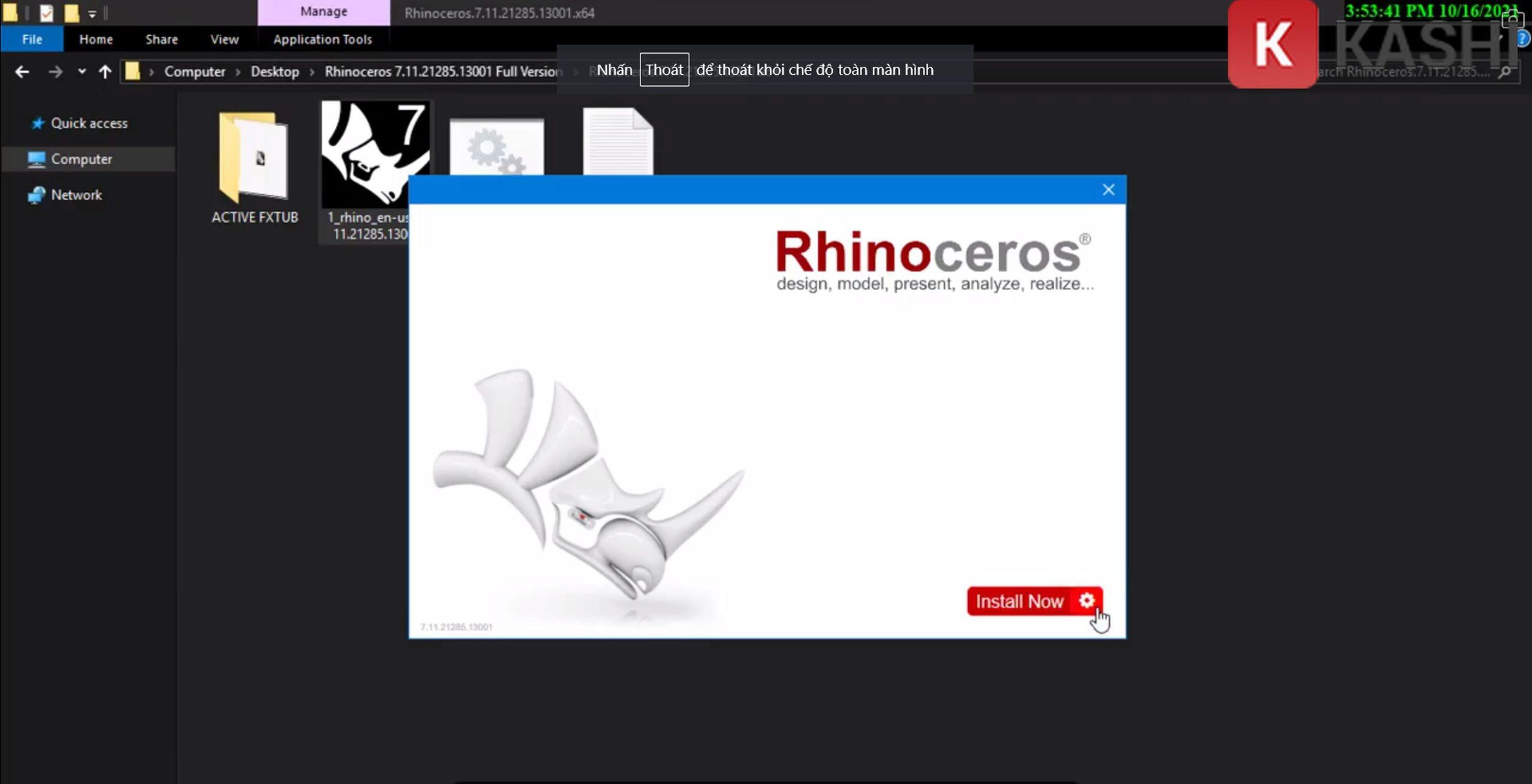 Cài đặt Rhinoceros 7