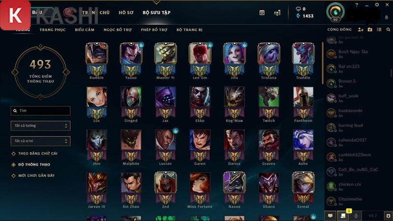 Shop bán acc Liên Minh