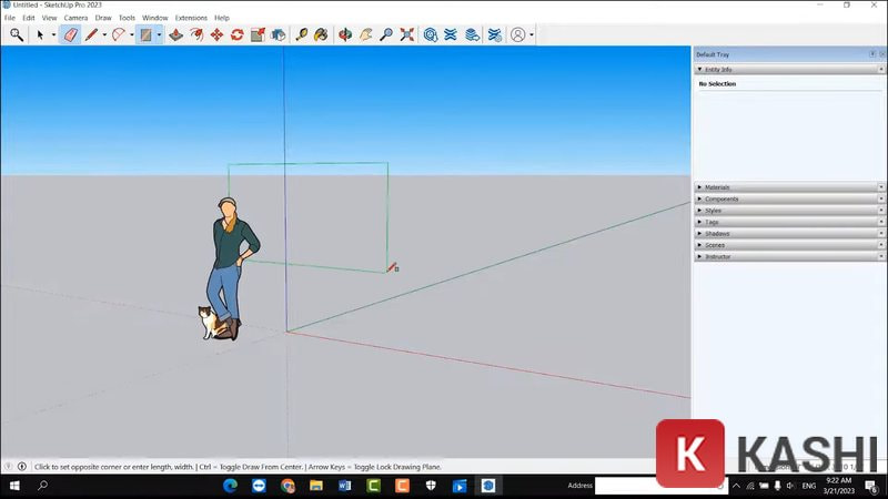 Giao diện SketchUp sau khi cài đặt
