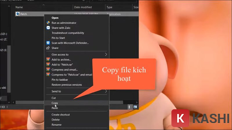 Sao chép file Patch