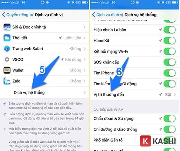 Bật "Vị Trí Thường Đến"