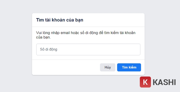 Truy cập link khôi phục