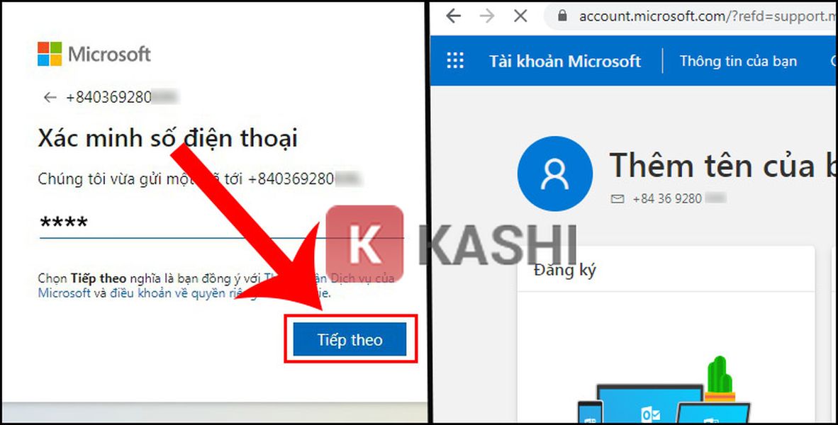 Nhấn "Tiếp theo"