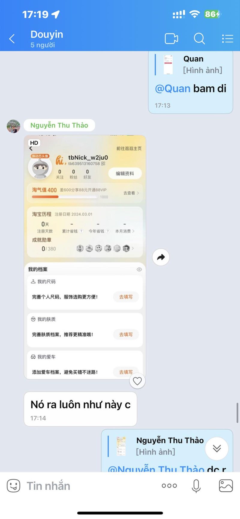 Một số tài khoản Douyin được chia sẻ