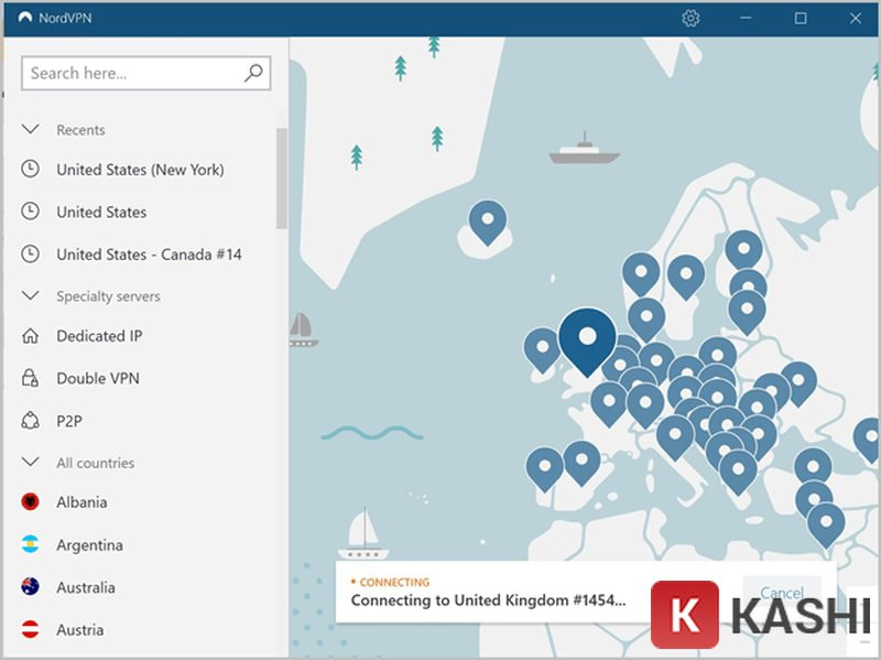 Sử dụng NordVPN để truy cập đa quốc gia