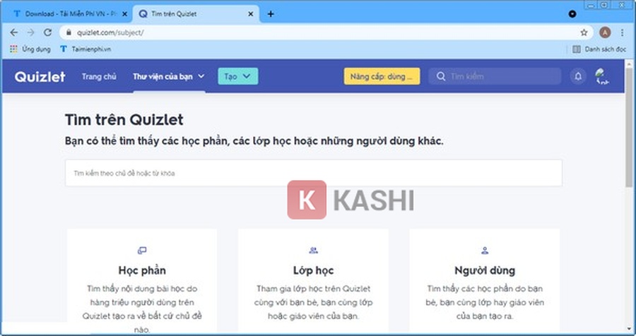 Đăng ký tài khoản Quizlet thành công