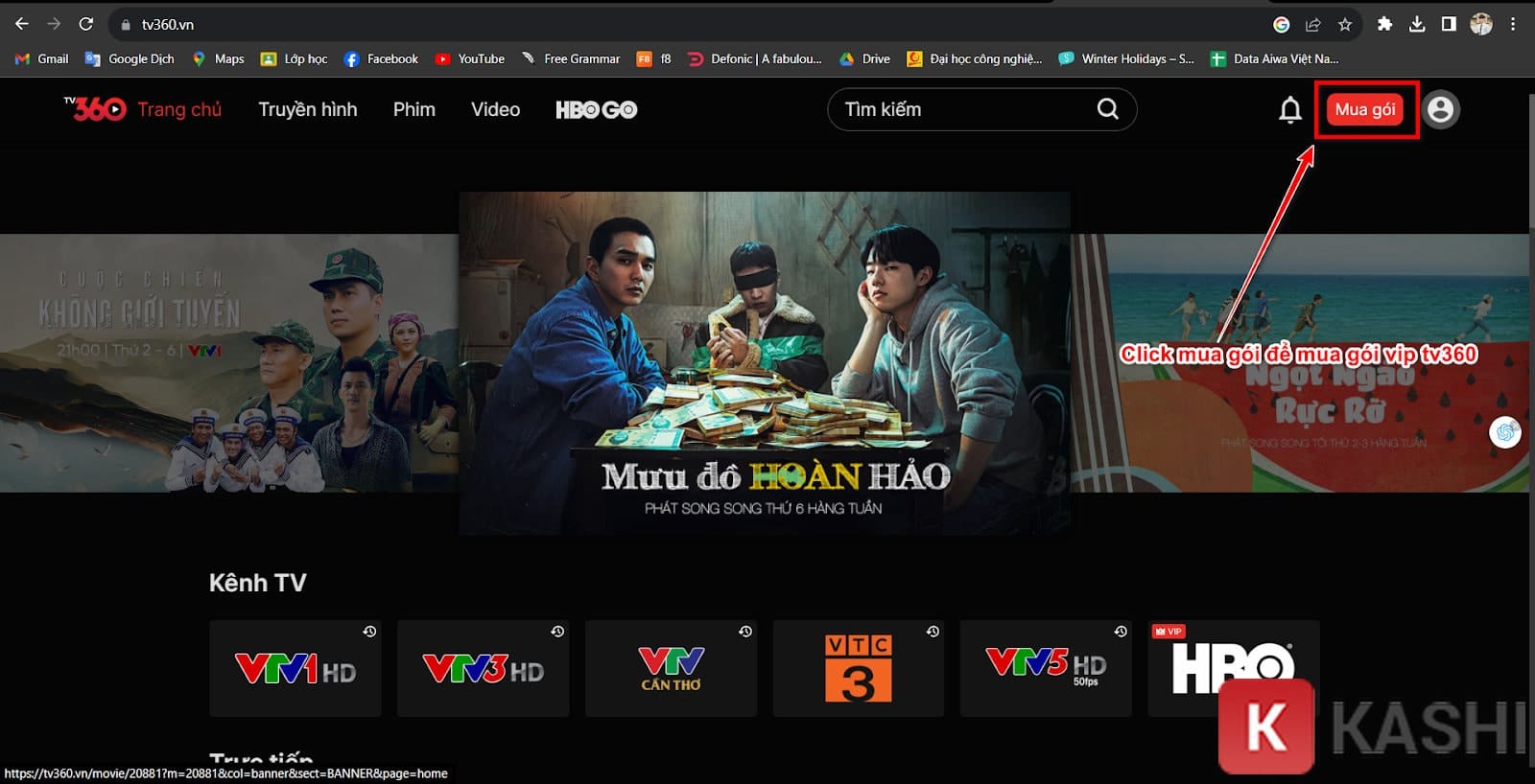 Click chọn Mua gói