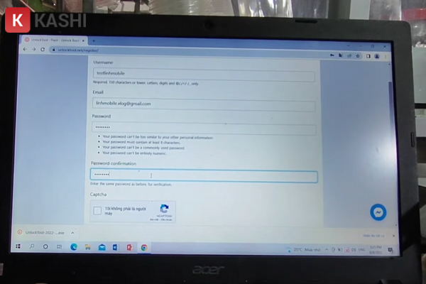Tạo tài khoản UnlockTool