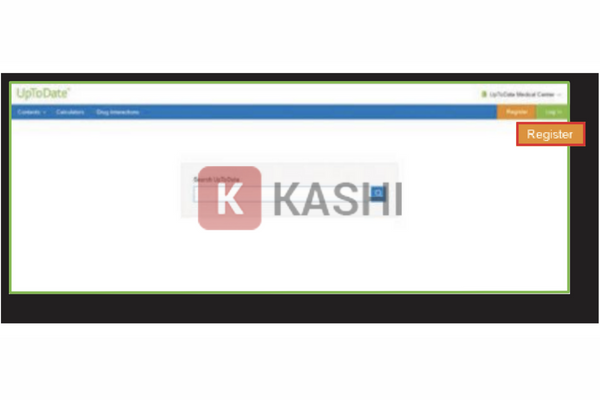 Nút Register trên UpToDate