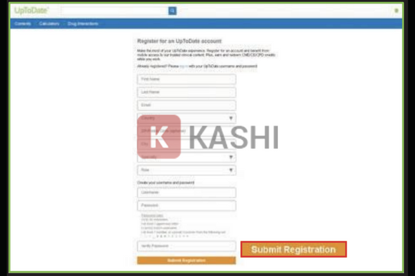 Biểu mẫu đăng ký UpToDate