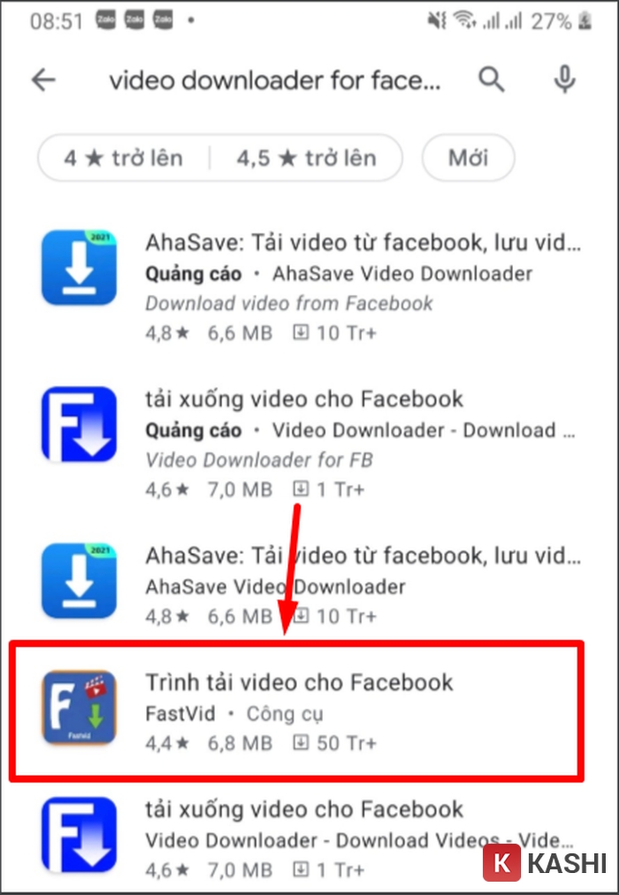 Cài đặt ứng dụng Video Downloader for Facebook trên CH Play