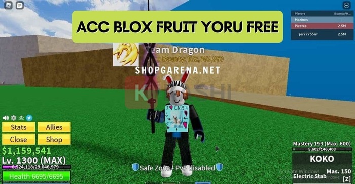 Hình ảnh tặng Acc Blox Fruit có Yoru