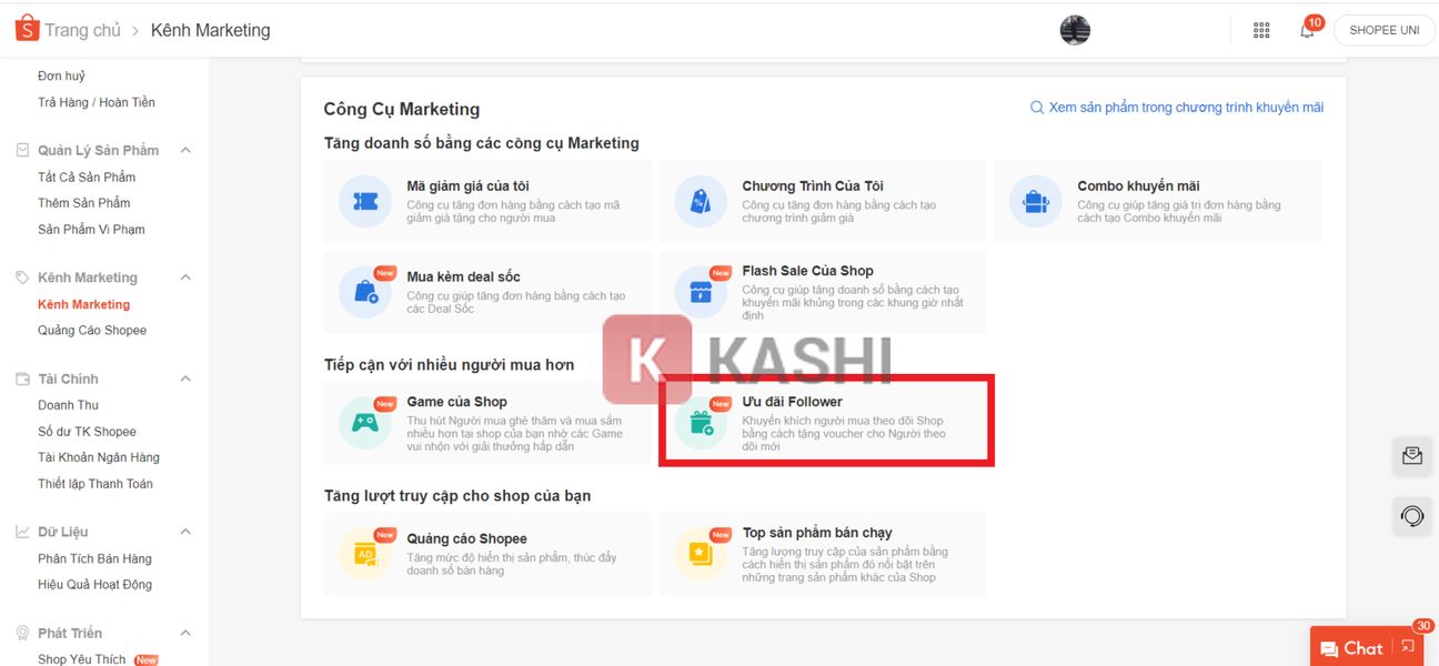 Tạo ưu đãi Follower