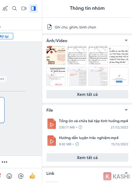 Thiết lập thông tin nhóm Zalo