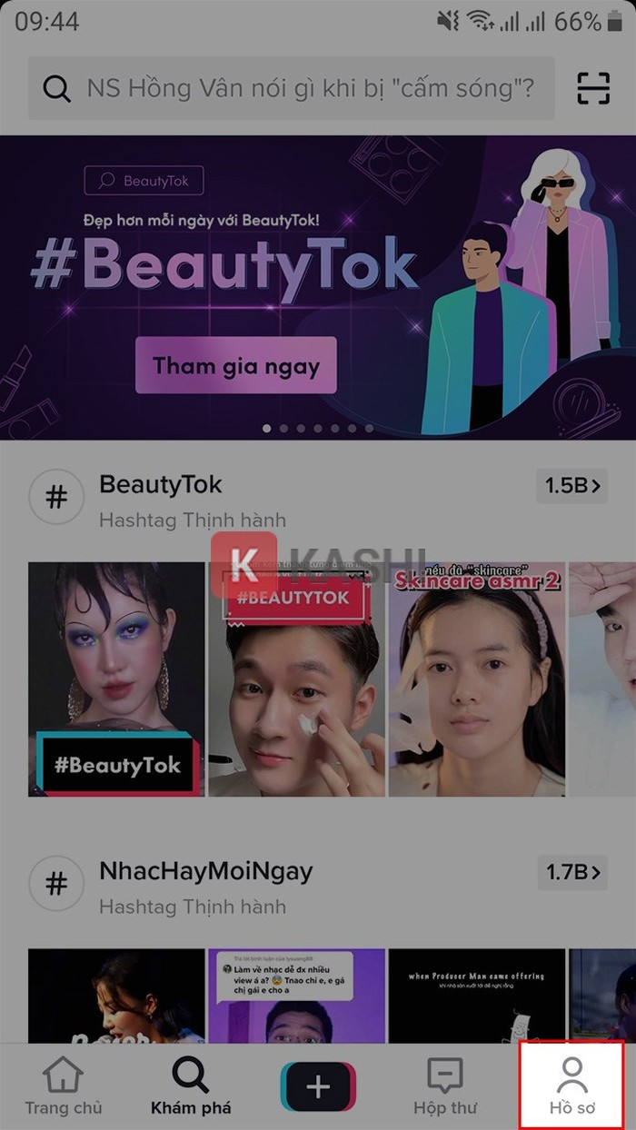 Mở hồ sơ TikTok