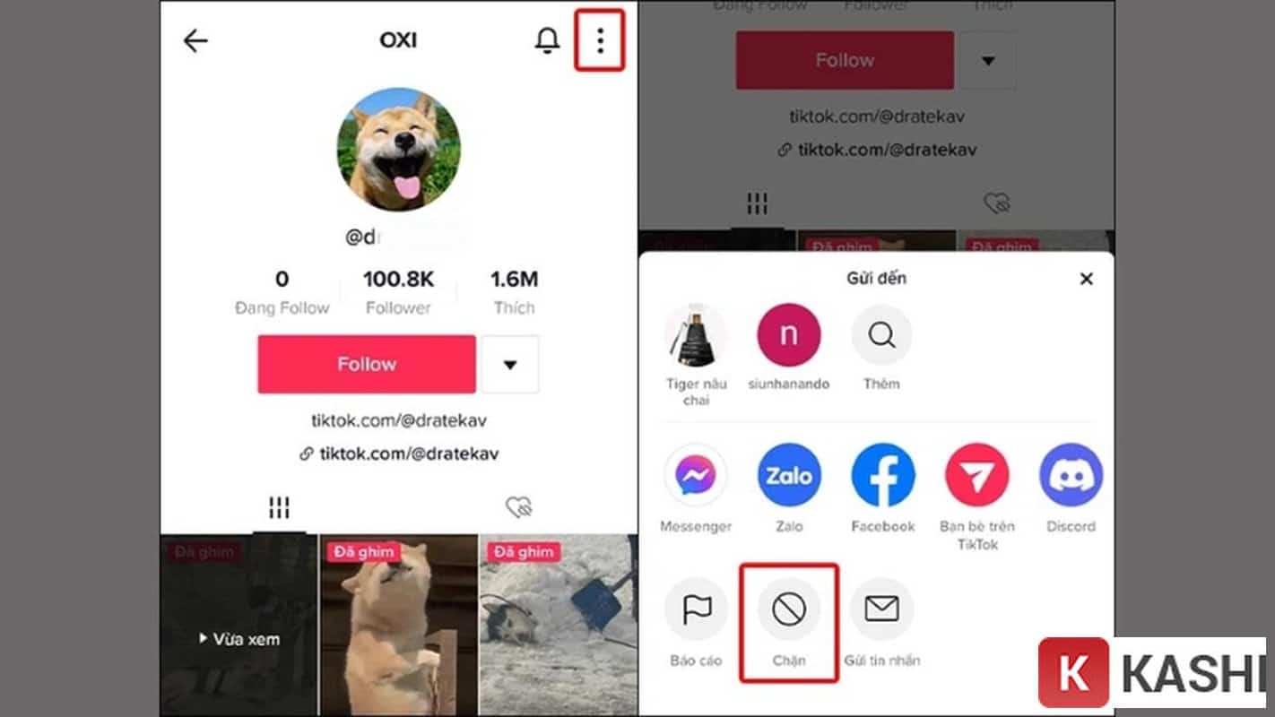 Người dùng chặn nhau trên TikTok