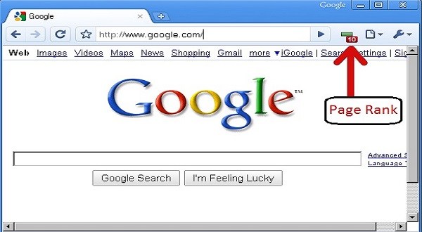 Pagerank hiển thị trên thanh công cụ