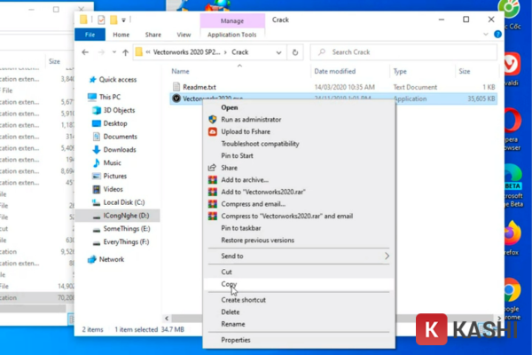 Sao chép file crack