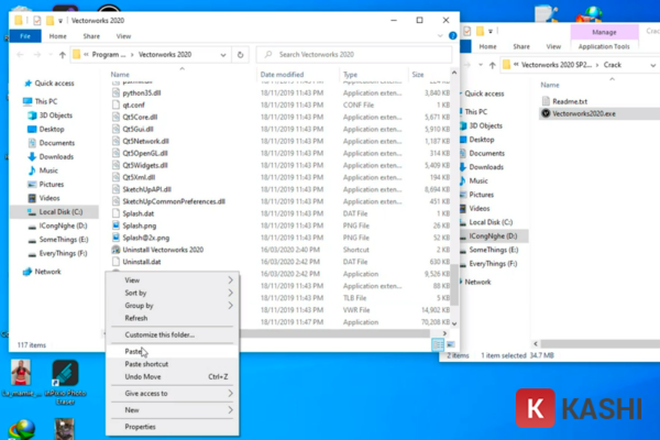 Dán file crack vào thư mục cài đặt