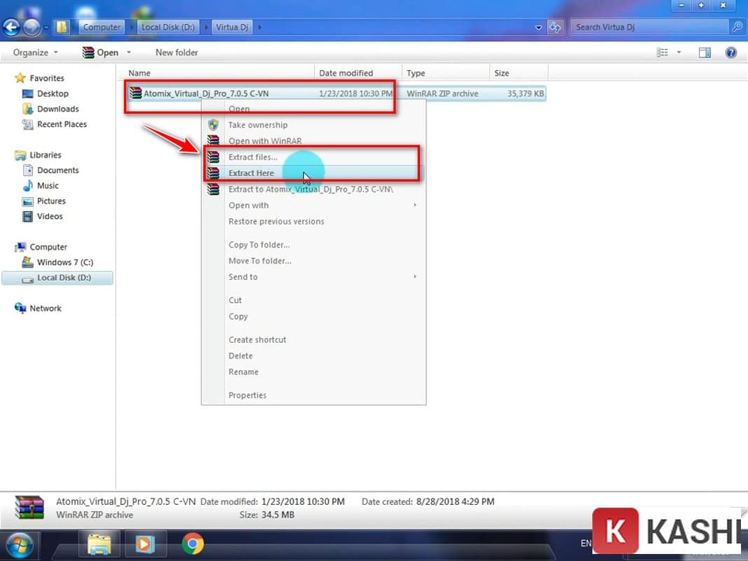 Giải nén file cài đặt