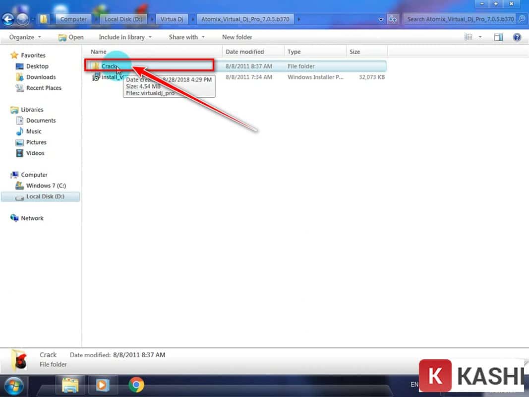 Mở thư mục Crack