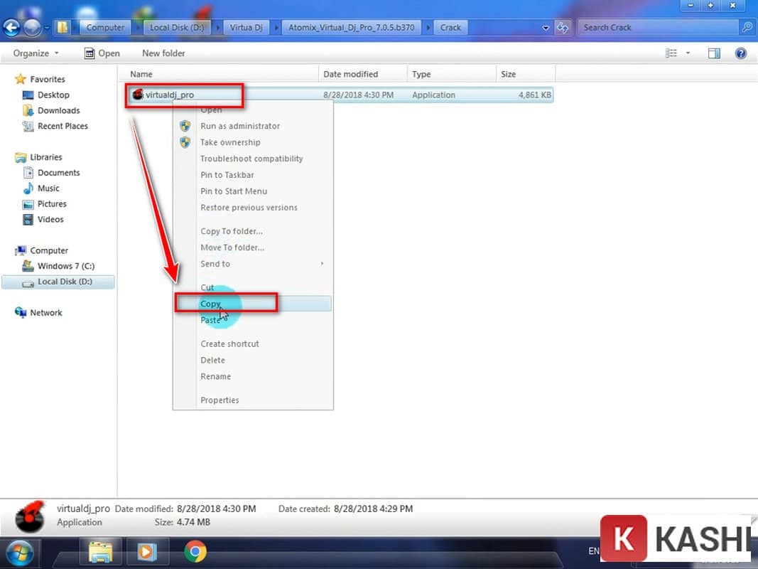 Sao chép file crack