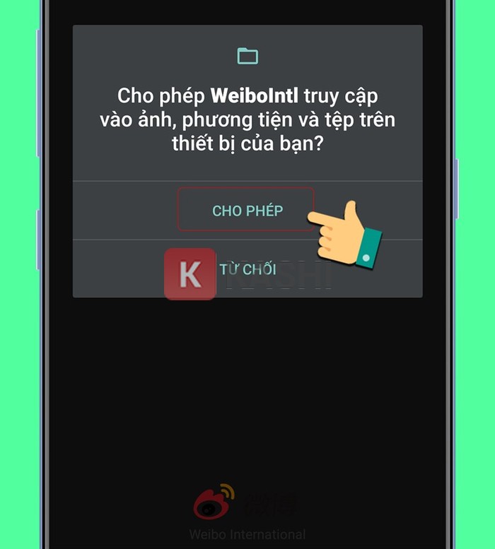 Cấp quyền truy cập Weibo