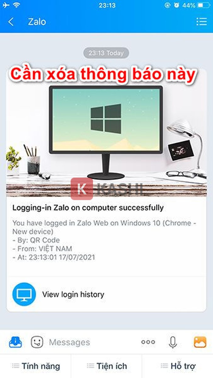 Xóa thông tin đăng nhập