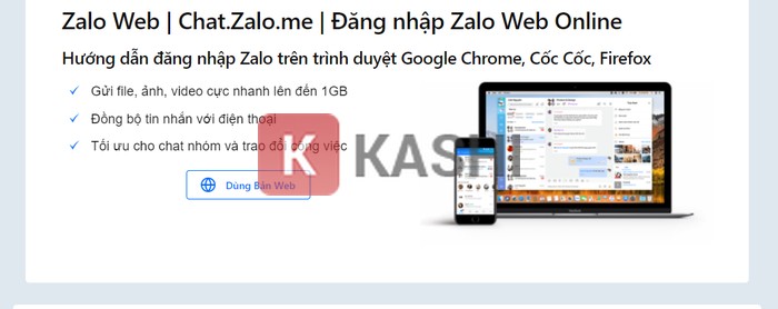 đăng nhập trên Web